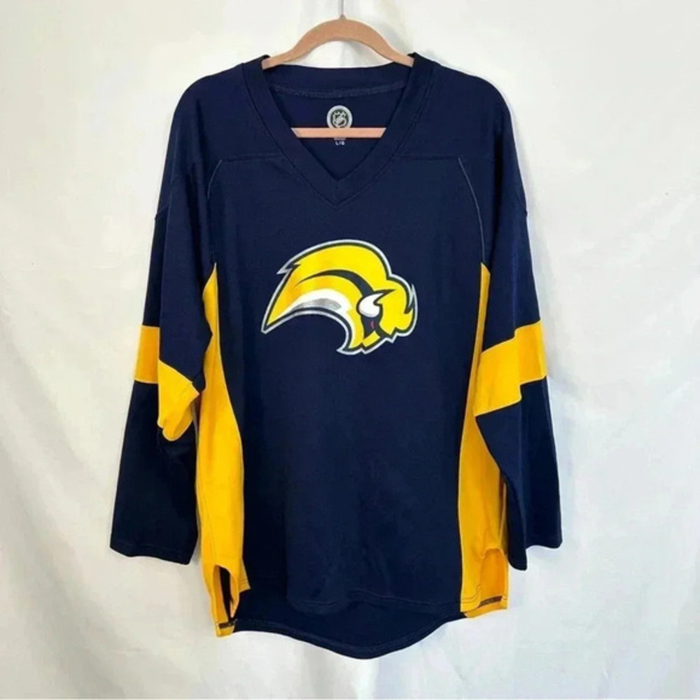 NHL Buffalo Sabers Hockey Ryan Miller 30 Mens Sz Large Jersey Shirt Long Sleeve